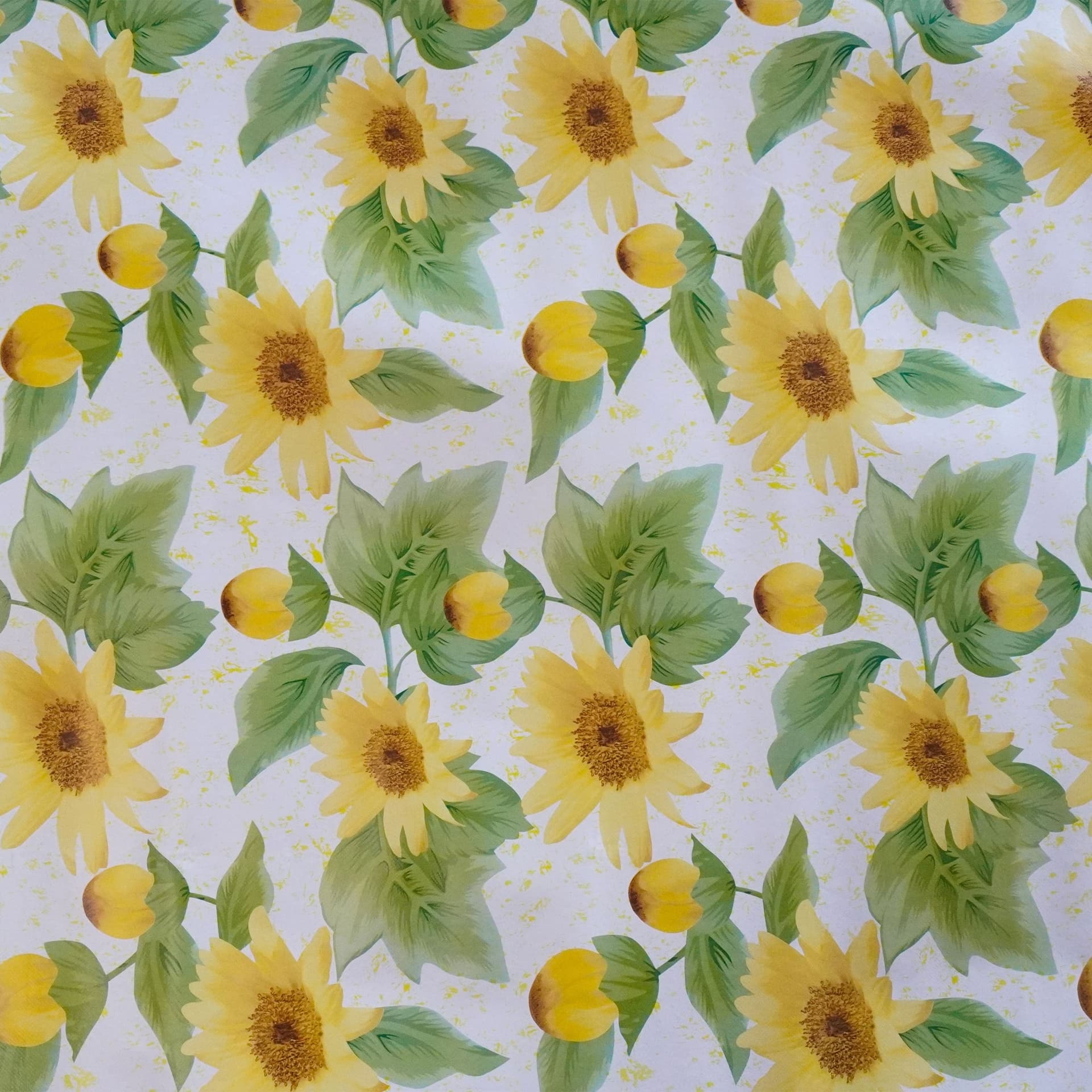 ***MEGA STOCK*** Rotolo da 20 metri (H140cm) di Tovaglia PVC telata cerata Per Casa, Sagre, Pizzerie GIRASOLI CON VERDE - 3