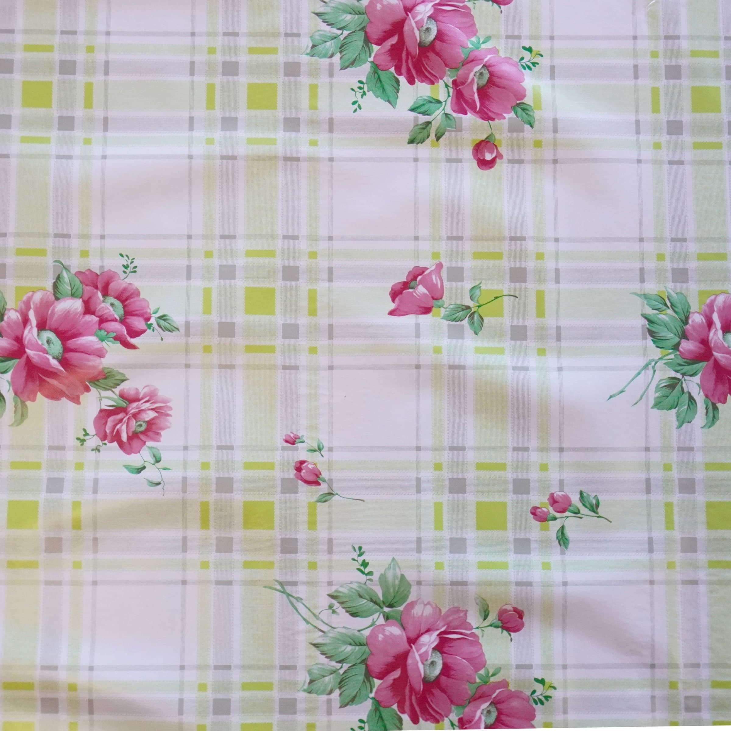 ***MEGA STOCK*** Rotolo da 20 metri (H140cm) di Tovaglia PVC telata cerata Per Casa, Sagre, Pizzerie QUADRI E FIORI ROSA - 2