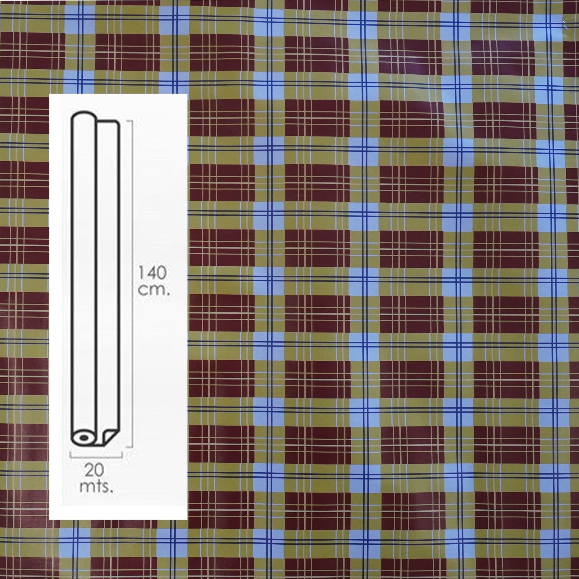 ***MEGA STOCK*** Rotolo da 20 metri (H140cm) di Tovaglia PVC telata cerata Per Casa, Sagre, Pizzerie QUADRI GIALLI - 2