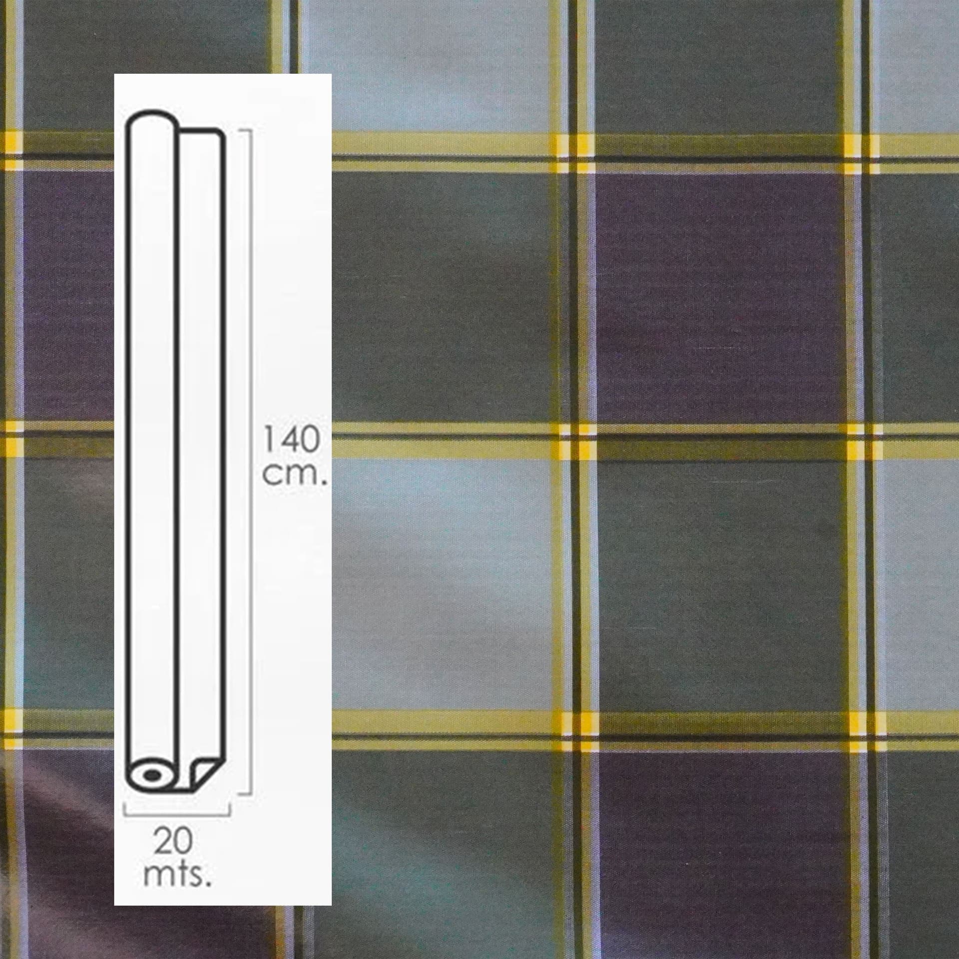 ***MEGA STOCK*** Rotolo da 20 metri (H140cm) di Tovaglia PVC telata cerata Per Casa, Sagre, Pizzerie QUADRI VERDI - 3