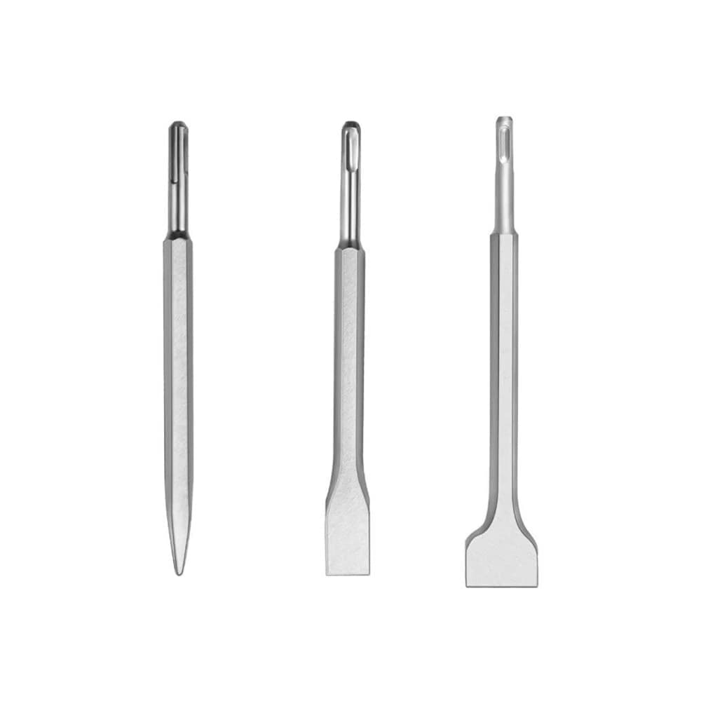 Kit 3 Scalpelli Sds Plus Scalpello Piatto Punta Per Trapano Martello Demolitore - 2