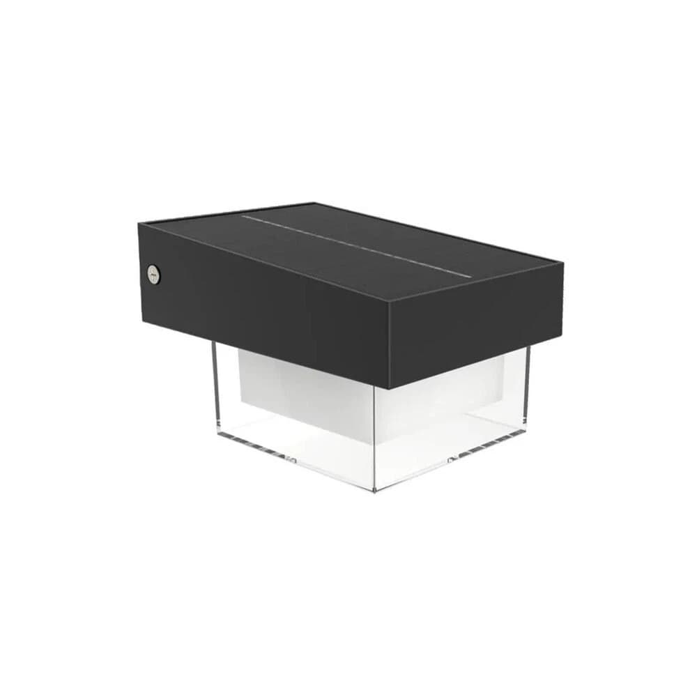Applique Led Luce Bianca Faro Con Pannello Solare Sensore Crepuscolare Esterno - 5
