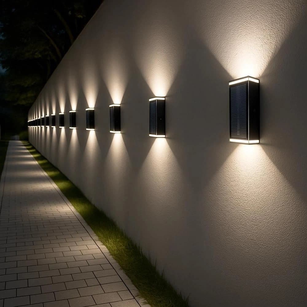 Applique Led Pannello Solare Segnapassi Luce Bianca Calda Naturale Lampada 3 Cct - 5