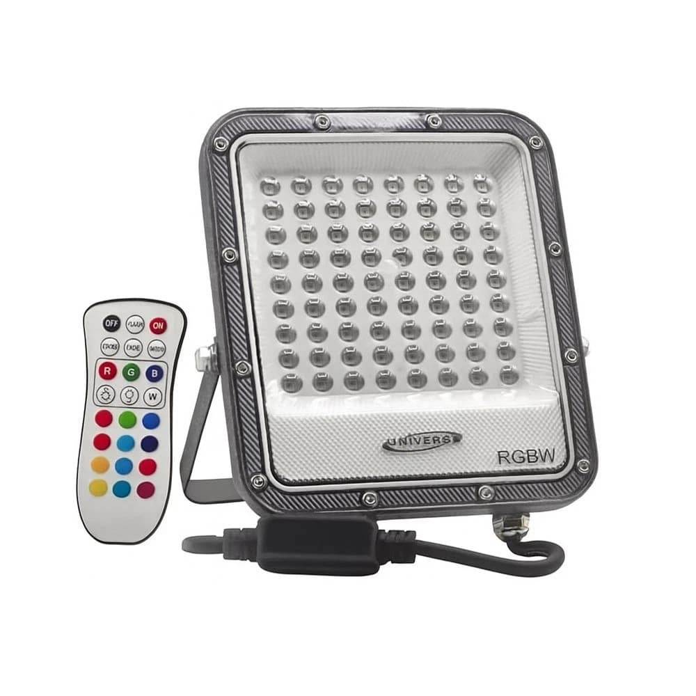 Faro Led Luce Bianca + Rgb W 25 Proiettore Per Esterno Giardino Telecomando Ip65 - 5