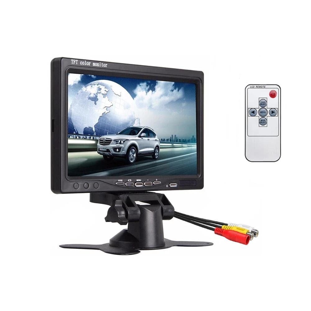 Monitor Lcd 7" Pollici Per Telecamera Retromarcia Auto Camper Av1 Av2 - 4