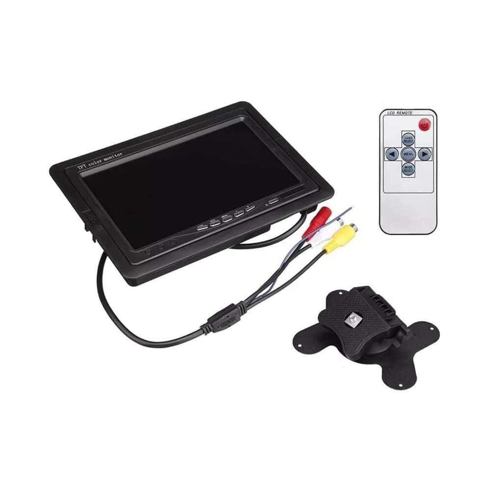 Monitor Lcd 7" Pollici Per Telecamera Retromarcia Auto Camper Av1 Av2 - 2