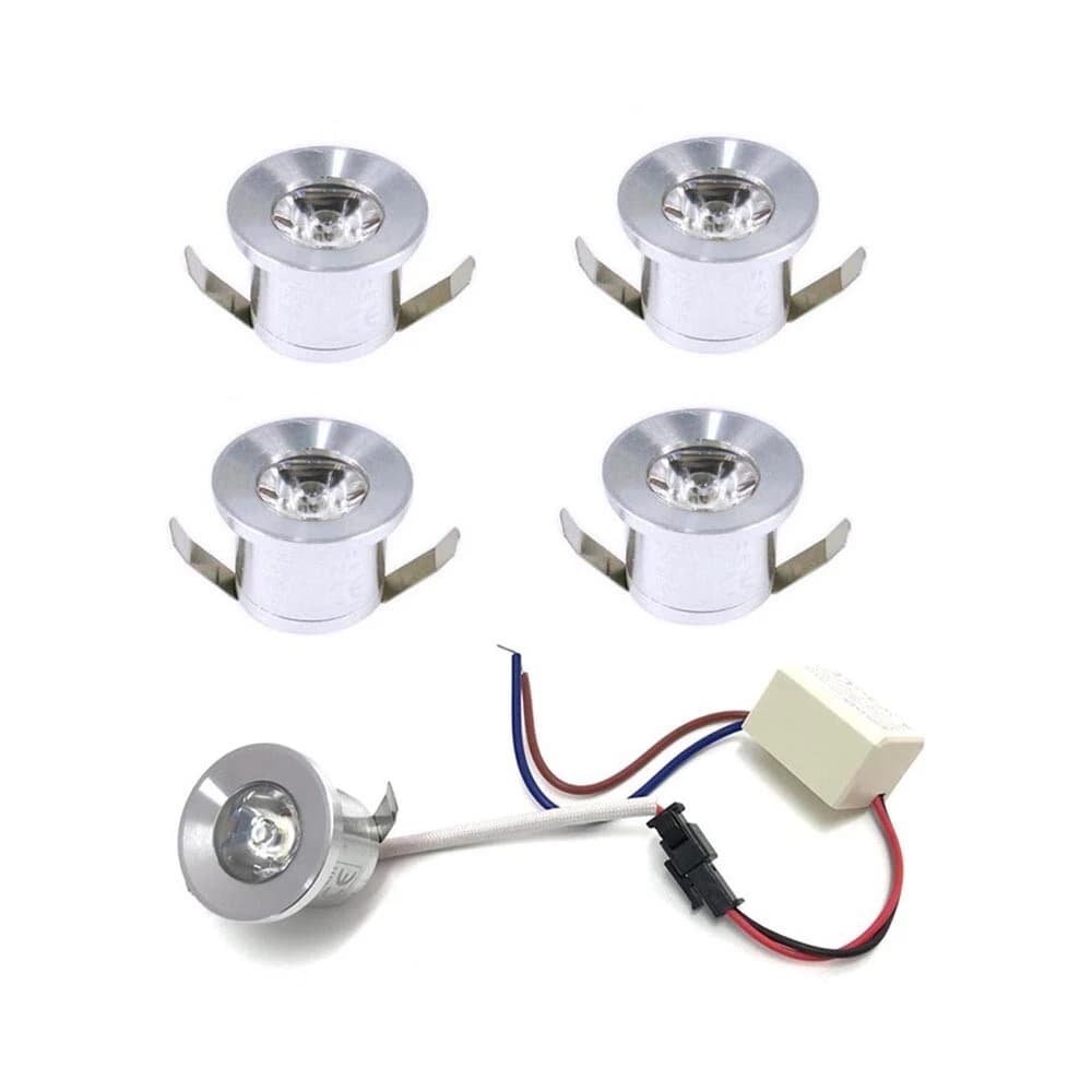 Kit 5 Faretti Luce Bianca Faretto Led 1 Watt A Incasso  Silver P31-5f - 5