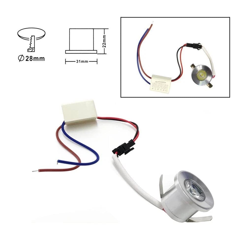 Kit 5 Faretti Luce Bianca Faretto Led 1 Watt A Incasso  Silver P31-5f - 2