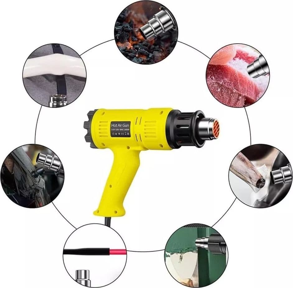 Pistola Termica Aria Calda 2000 W Sverniciatore Phon 2 Velocita  4 Accessori Qr- - 3