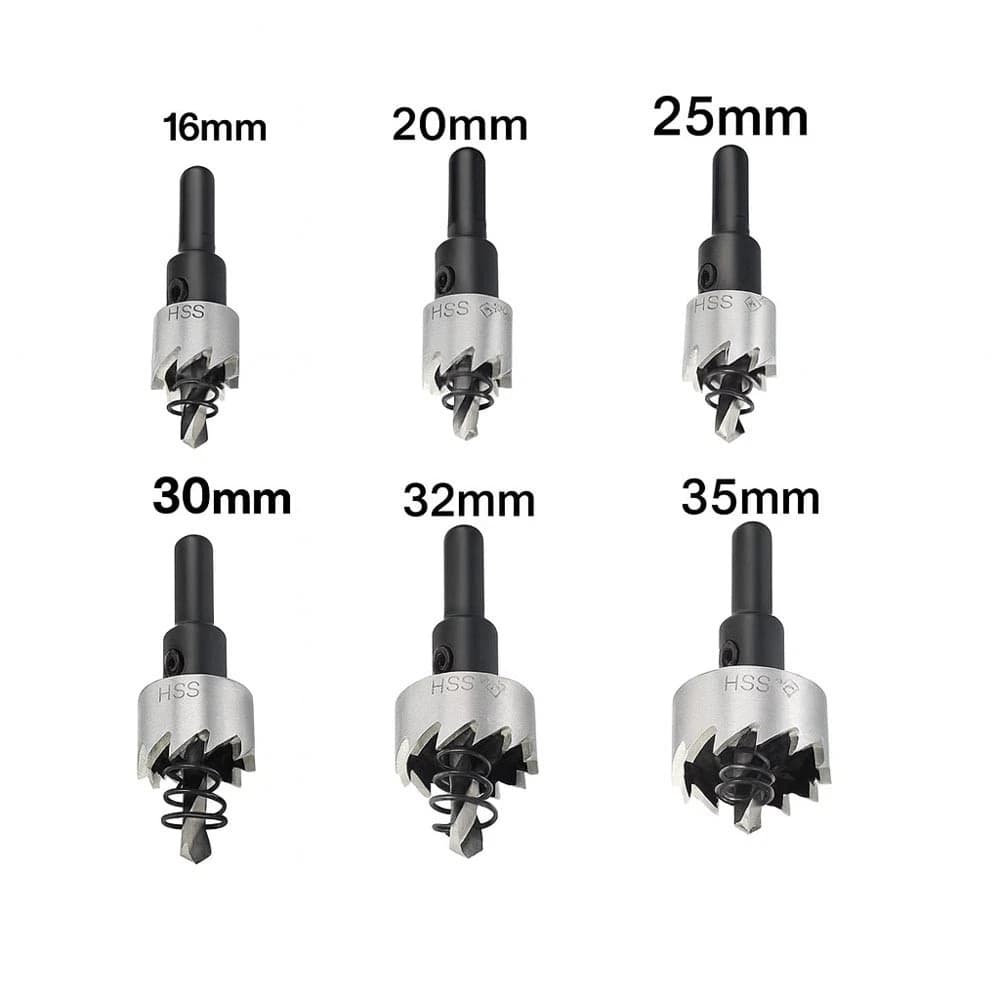 Set 6 Frese A Tazza Fresa In Metallo Duro Per Ferro Alluminio 16 20 25 30 35 Mm - 3