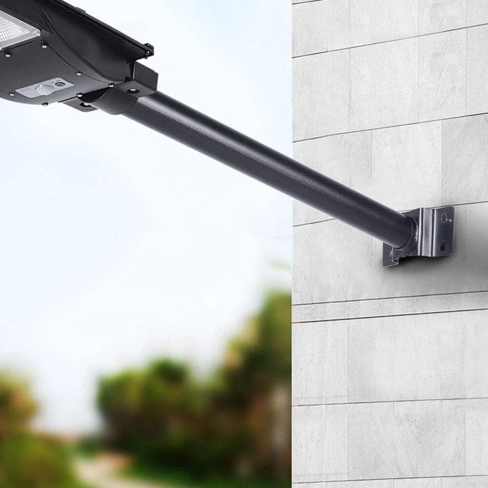 Staffa Supporto Per Faro Led E Lampione Stradale Palo Da Parete In Metallo Nero - 2