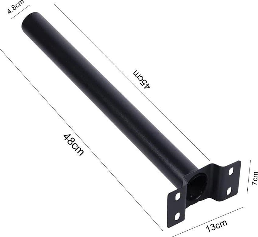 Staffa Supporto Per Faro Led E Lampione Stradale Palo Da Parete In Metallo Nero - 4