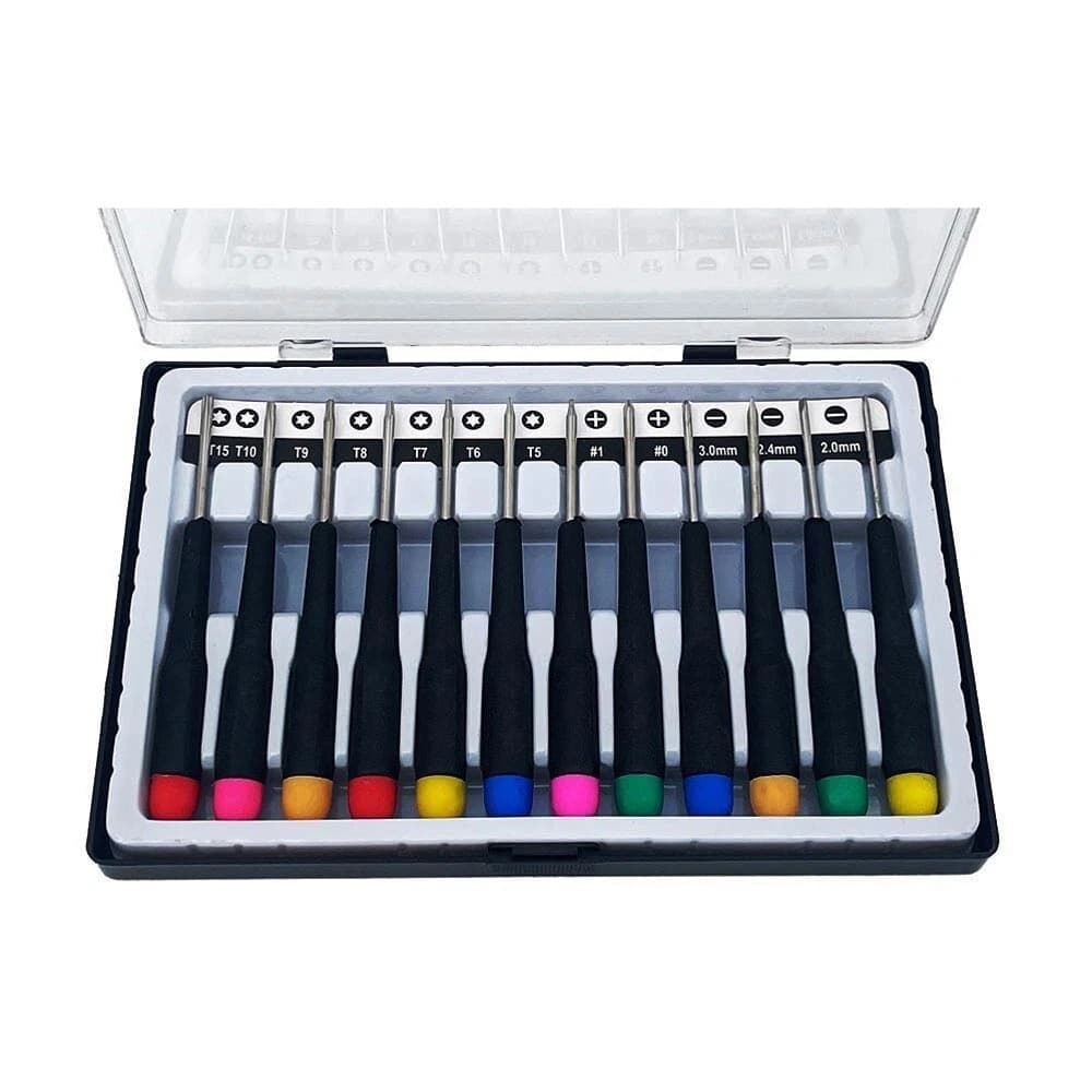 Set 12 Cacciaviti Di Precisione Punta Taglio Torx Stella Per Cellulari Orologi