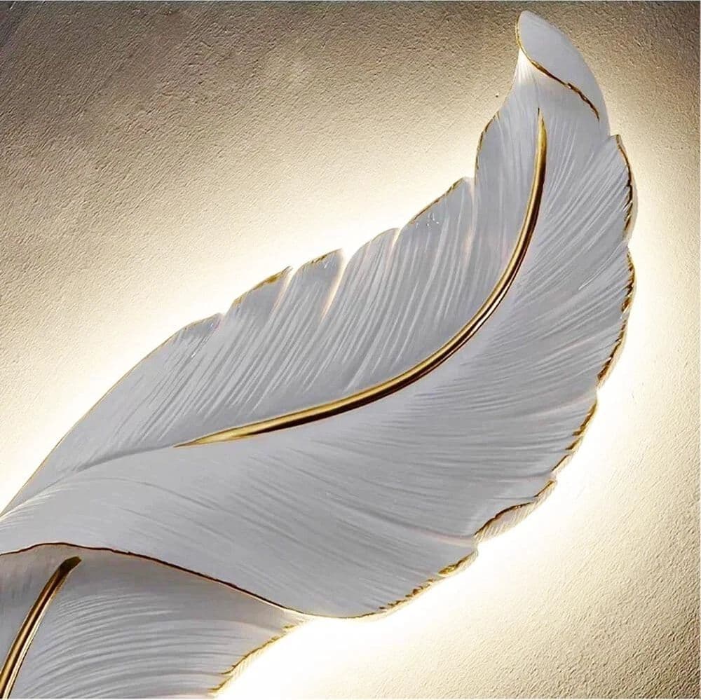 Applique Led A Forma Di Piuma Lampada Luce Bianca Calda Naturale 12 W 3 Cct - 2