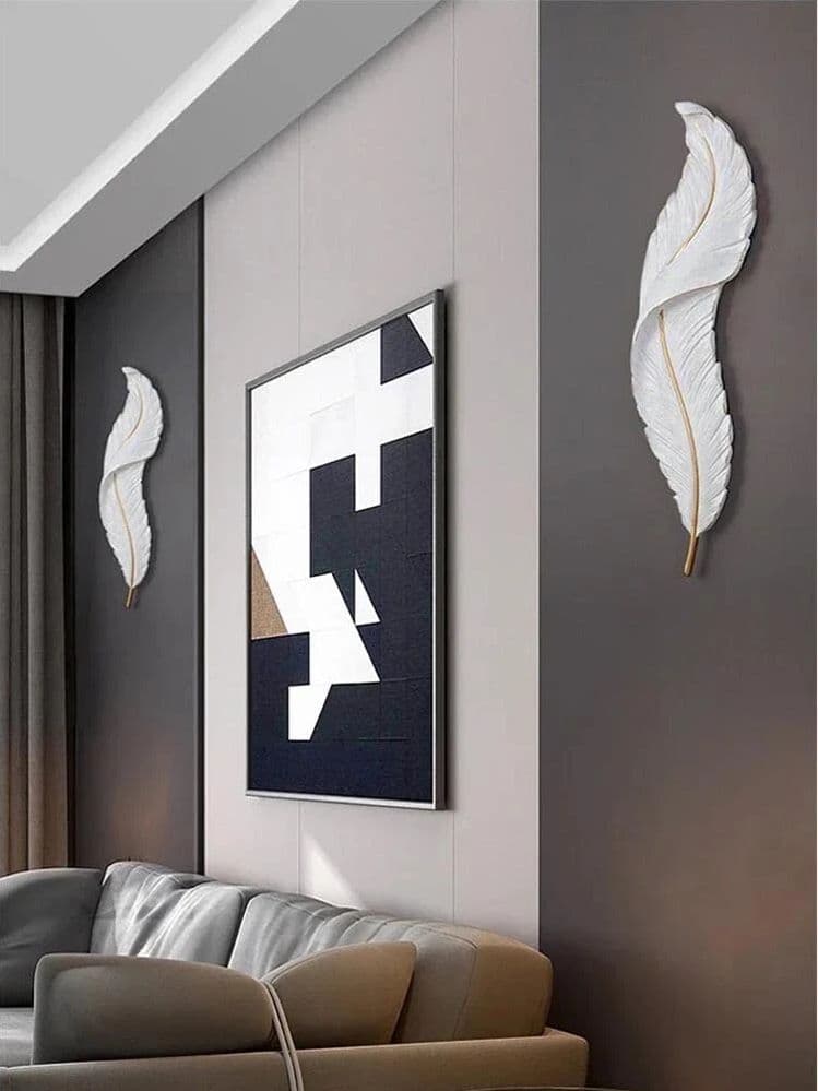 Applique Led A Forma Di Piuma Lampada Luce Bianca Calda Naturale 12 W 3 Cct - 3