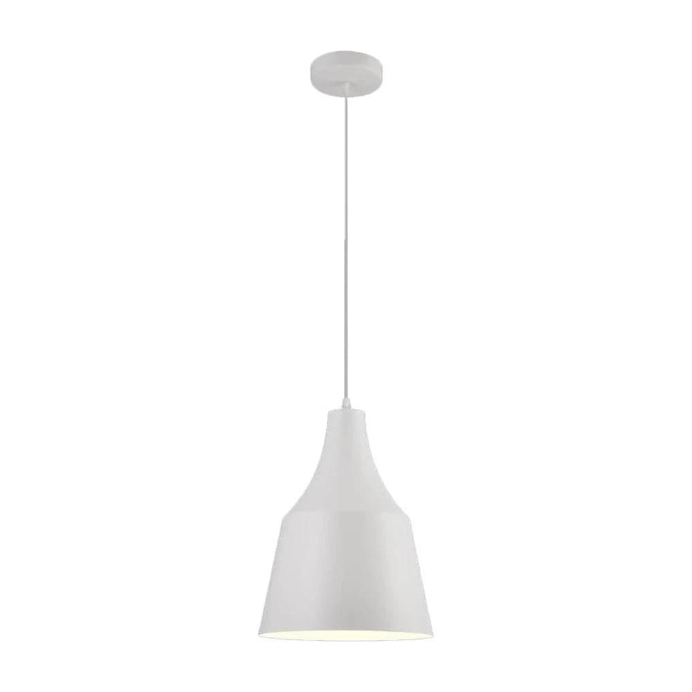 Lampadario A Sospensione Paralume A Cupola Portalampada E27 Moderno Bianco - 5