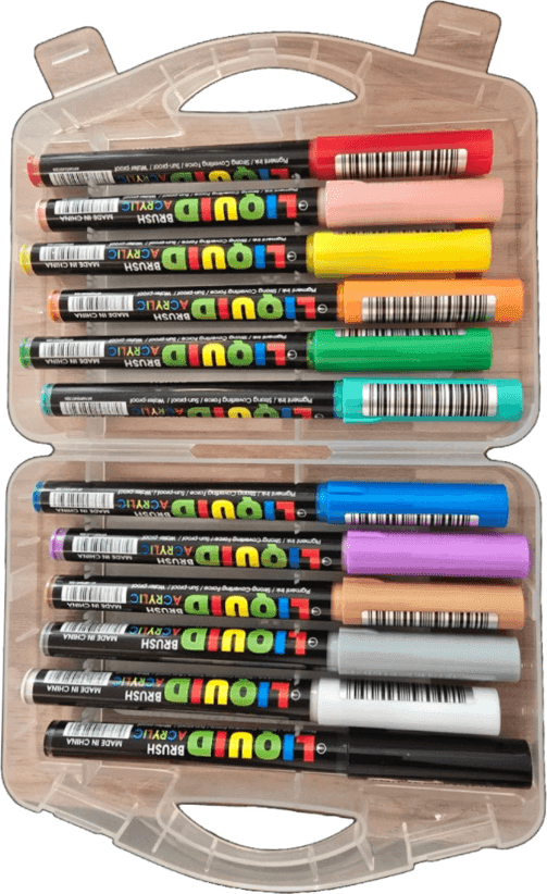 Memotak - Scatola 12 pennarelli Brush Acrylic Liquid - Kukajoy - 2