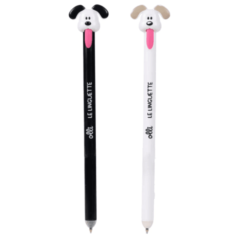 Olli - Penna Cancellabile Le Linguette Dog Inchiostro blu o rosso  - colori assortiti - 2