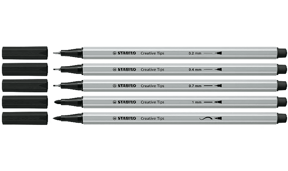 Stabilo - Pennarelli Creative Tips Arty - conf. 10 pz - nero e grigio (89/10-1-20) - 3