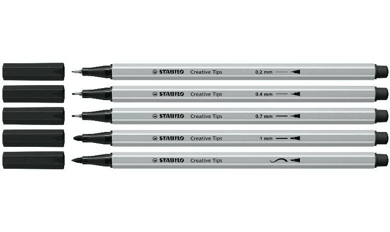Stabilo - Pennarelli Creative Tips Arty - conf. 10 pz - nero e grigio (89/10-1-20) - 3
