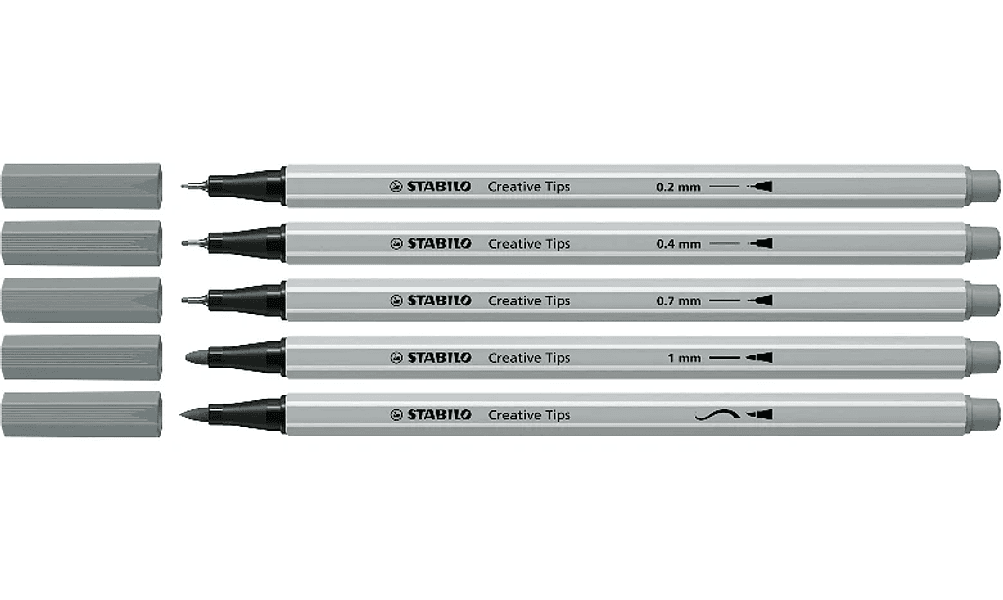 Stabilo - Pennarelli Creative Tips Arty - conf. 10 pz - nero e grigio (89/10-1-20) - 4