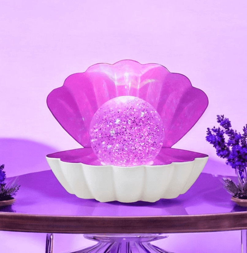 i-Total - Lampada Conchiglia Bianca Glitterata con perla LED Cambiacolore (XL2930) - 2
