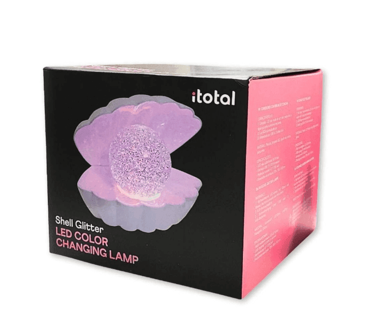i-Total - Lampada Conchiglia Bianca Glitterata con perla LED Cambiacolore (XL2930) - 4