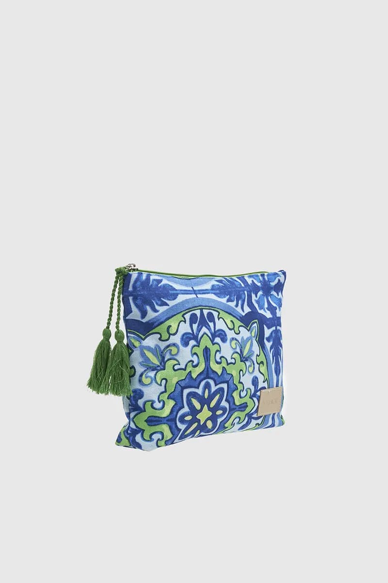 VERDE FASHION | Pochette mare in cotone fantasia maioliche - 3