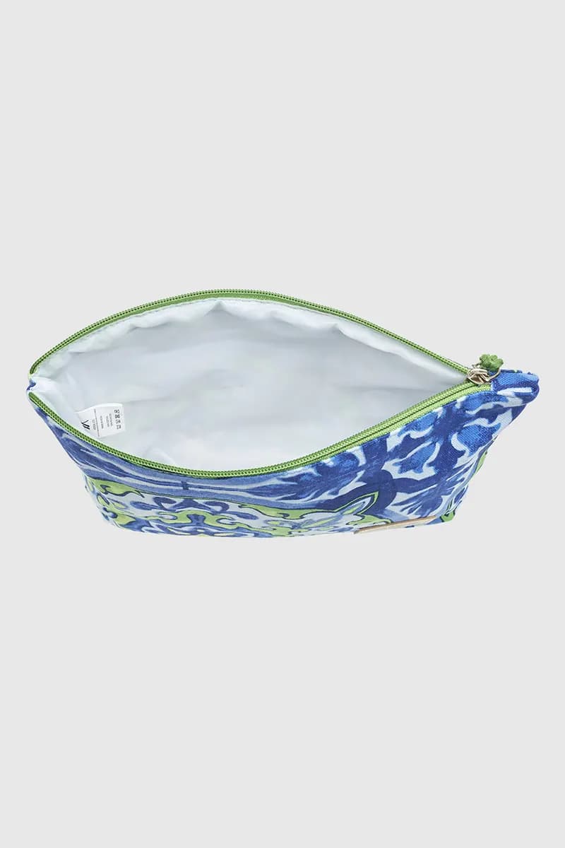 VERDE FASHION | Pochette mare in cotone fantasia maioliche - 4