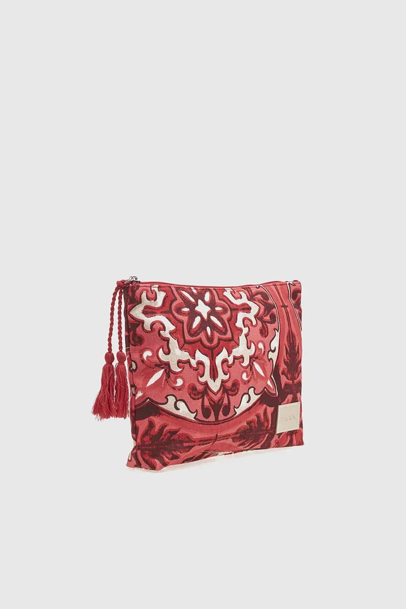 VERDE FASHION | Pochette mare in cotone fantasia maioliche - 7