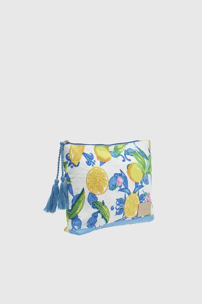 VERDE FASHION | Pochette mare in cotone fantasia limoni - 3