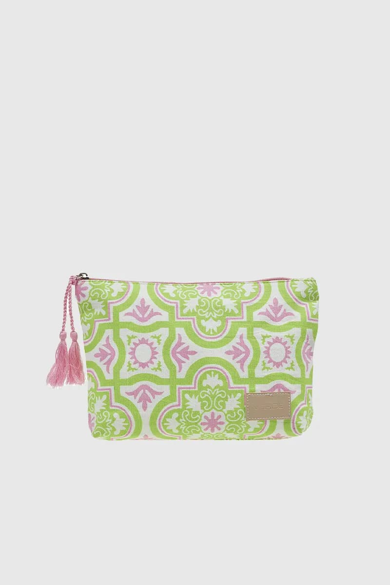 VERDE FASHION | Pochette mare in cotone fantasia maioliche - 5