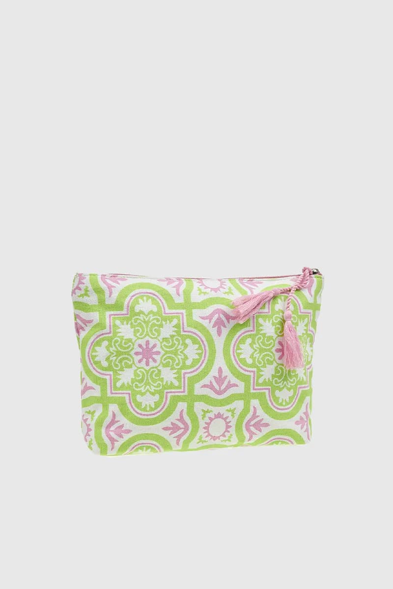 VERDE FASHION | Pochette mare in cotone fantasia maioliche - 2