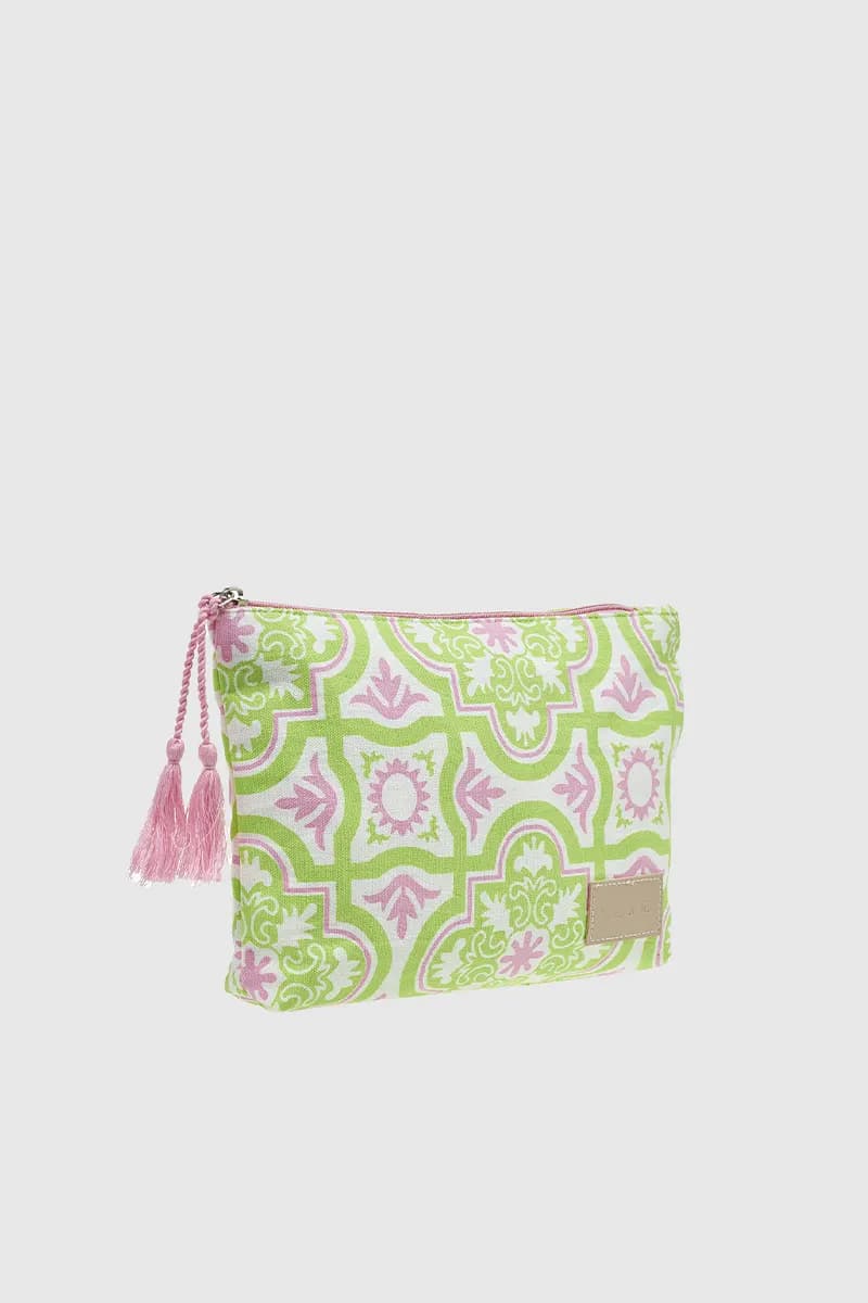 VERDE FASHION | Pochette mare in cotone fantasia maioliche - 3