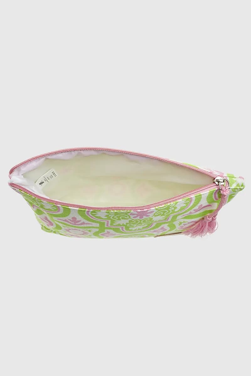 VERDE FASHION | Pochette mare in cotone fantasia maioliche - 4
