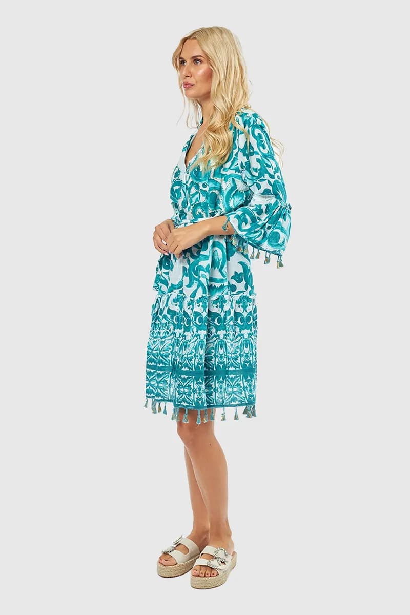 VERDE FASHION | Kaftano corto fantasia - 3