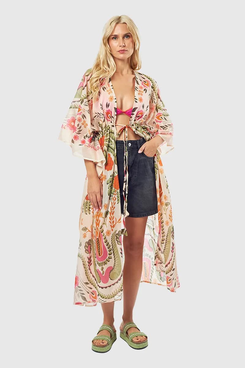VERDE FASHION | Kaftano lungo fantasia - 5