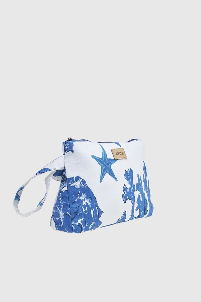 VERDE FASHION | Pochette mare in cotone fantasia coralli - 3