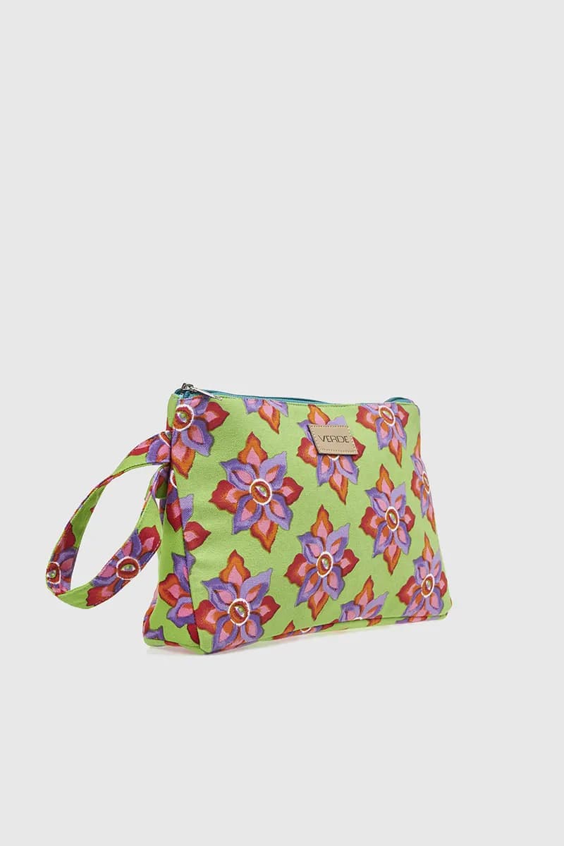 VERDE FASHION | Pochette mare in cotone fantasia floreale - 3