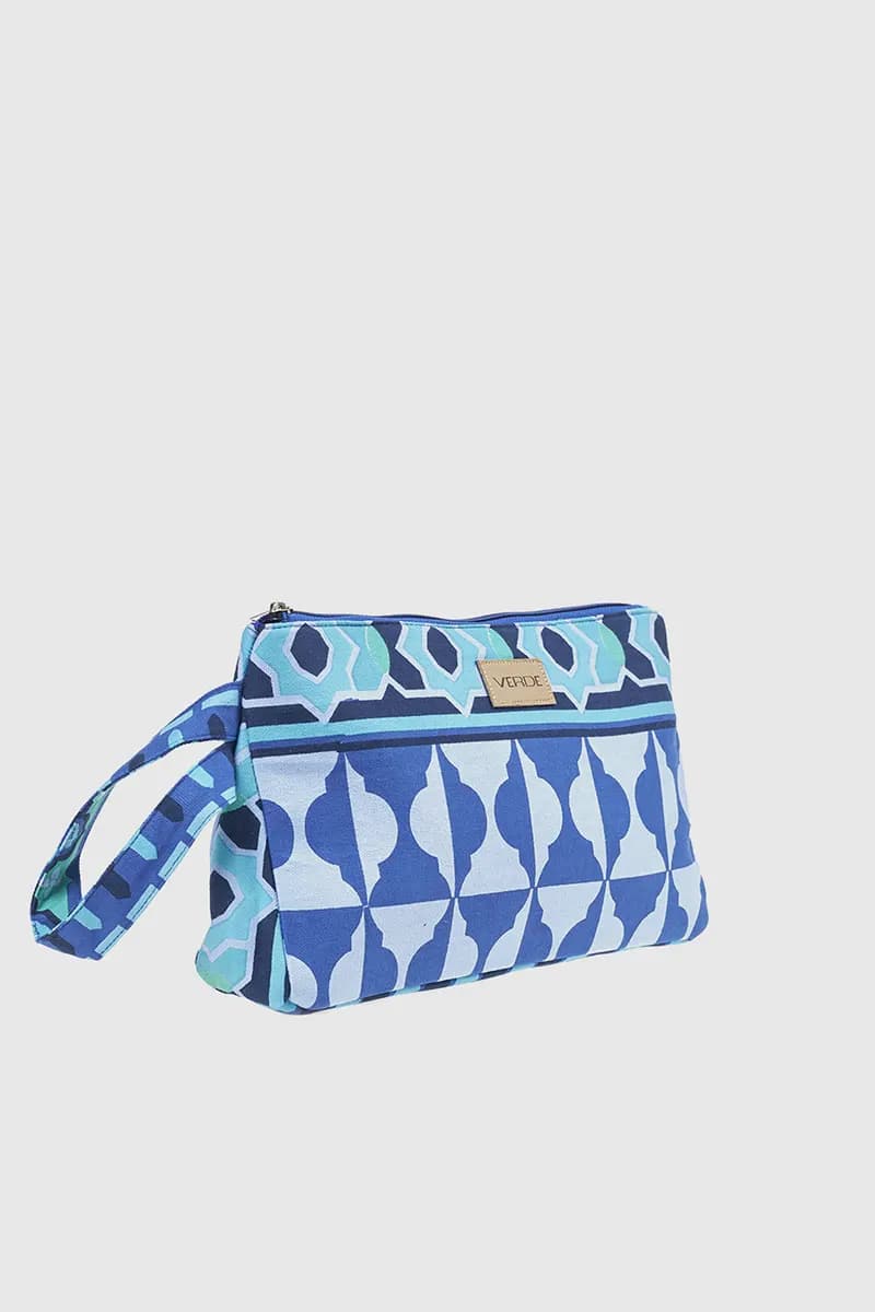 VERDE FASHION | Pochette mare in cotone fantasia geometrica - 3