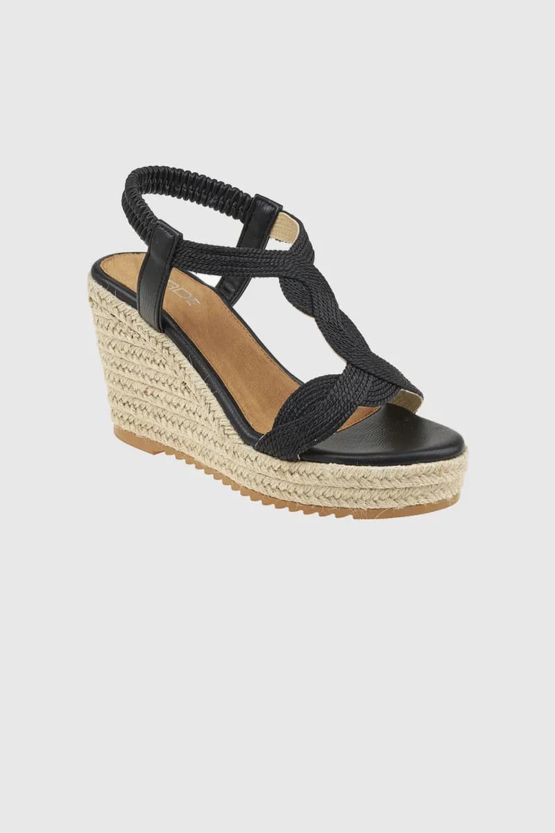 VERDE FASHION | Sandali con zeppa in ecopelle - 5