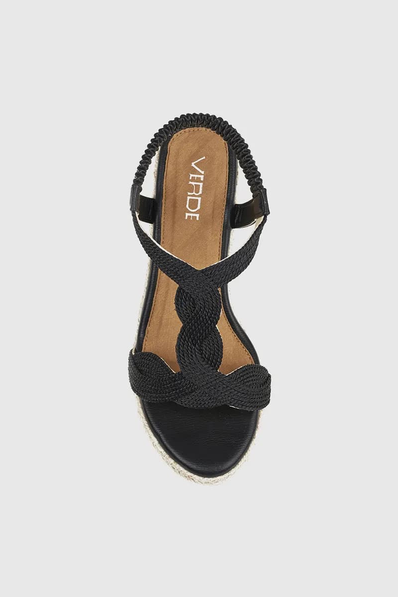 VERDE FASHION | Sandali con zeppa in ecopelle - 2
