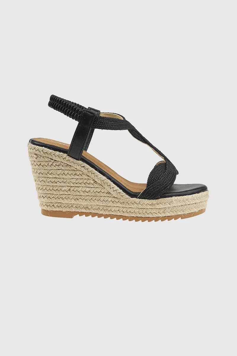 VERDE FASHION | Sandali con zeppa in ecopelle - 3