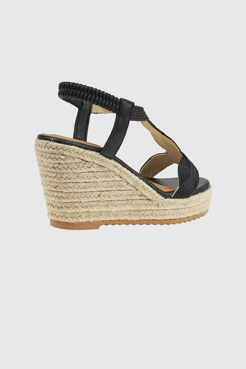VERDE FASHION | Sandali con zeppa in ecopelle - 4
