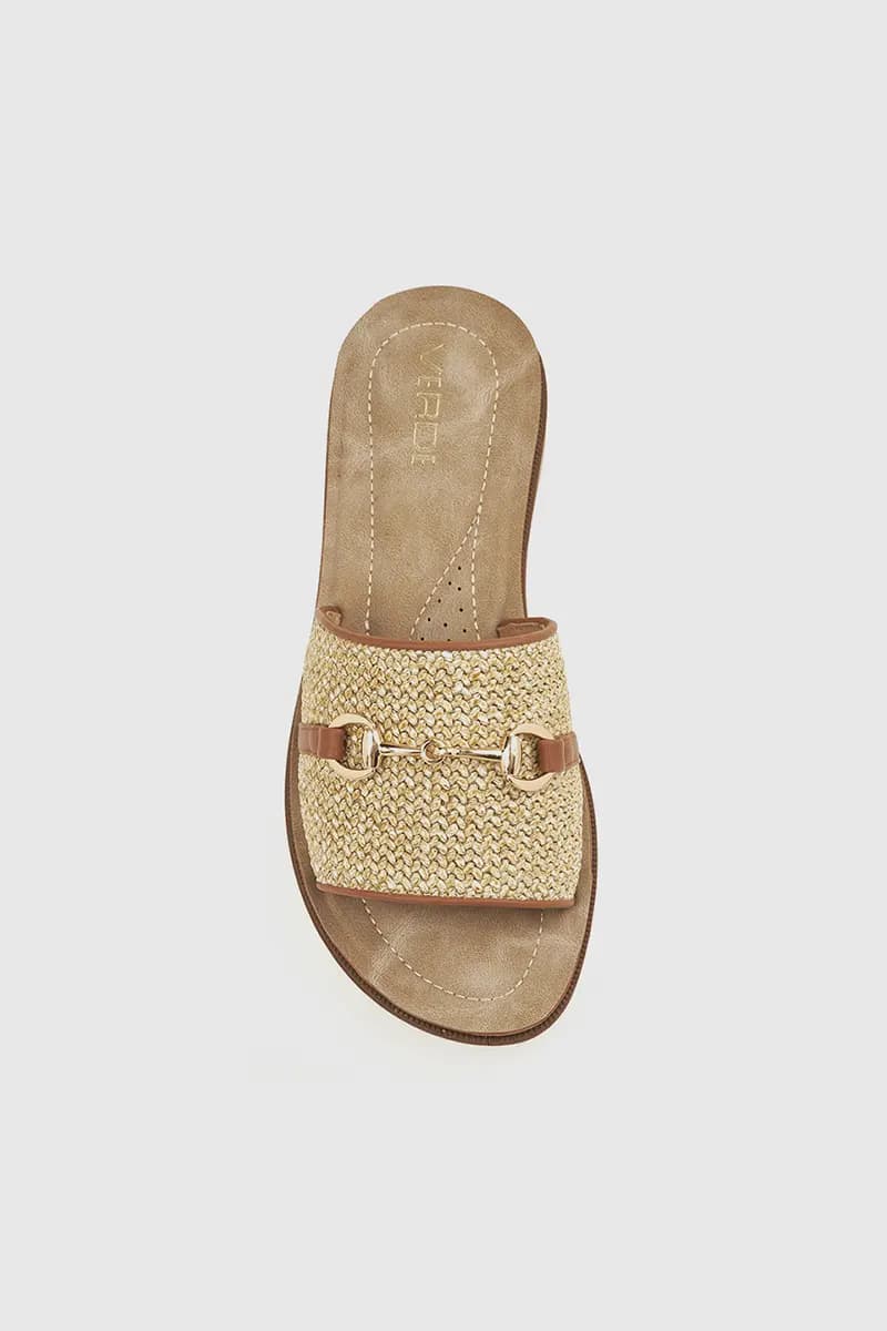 VERDE FASHION | Ciabatte flatform in ecopelle e rafia - 2
