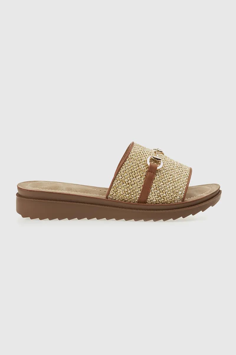 VERDE FASHION | Ciabatte flatform in ecopelle e rafia - 3