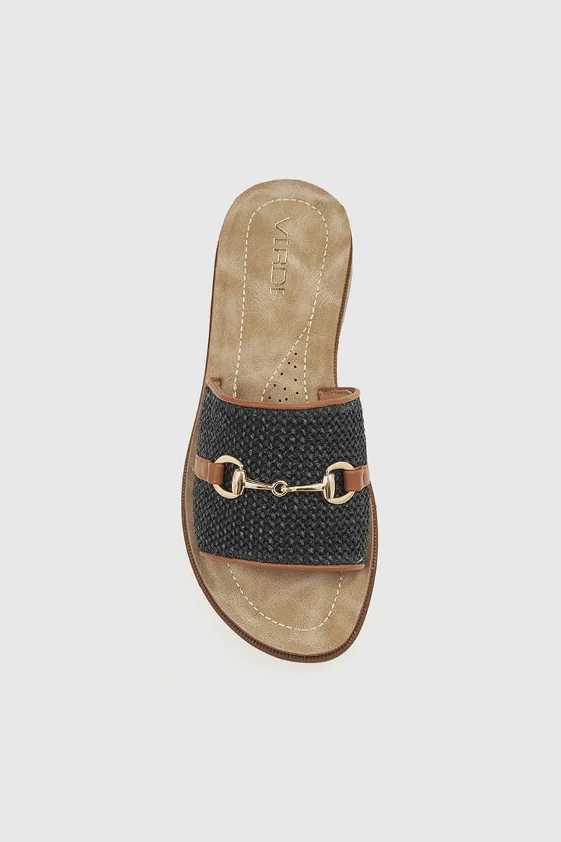 VERDE FASHION | Ciabatte flatform in ecopelle e rafia - 6