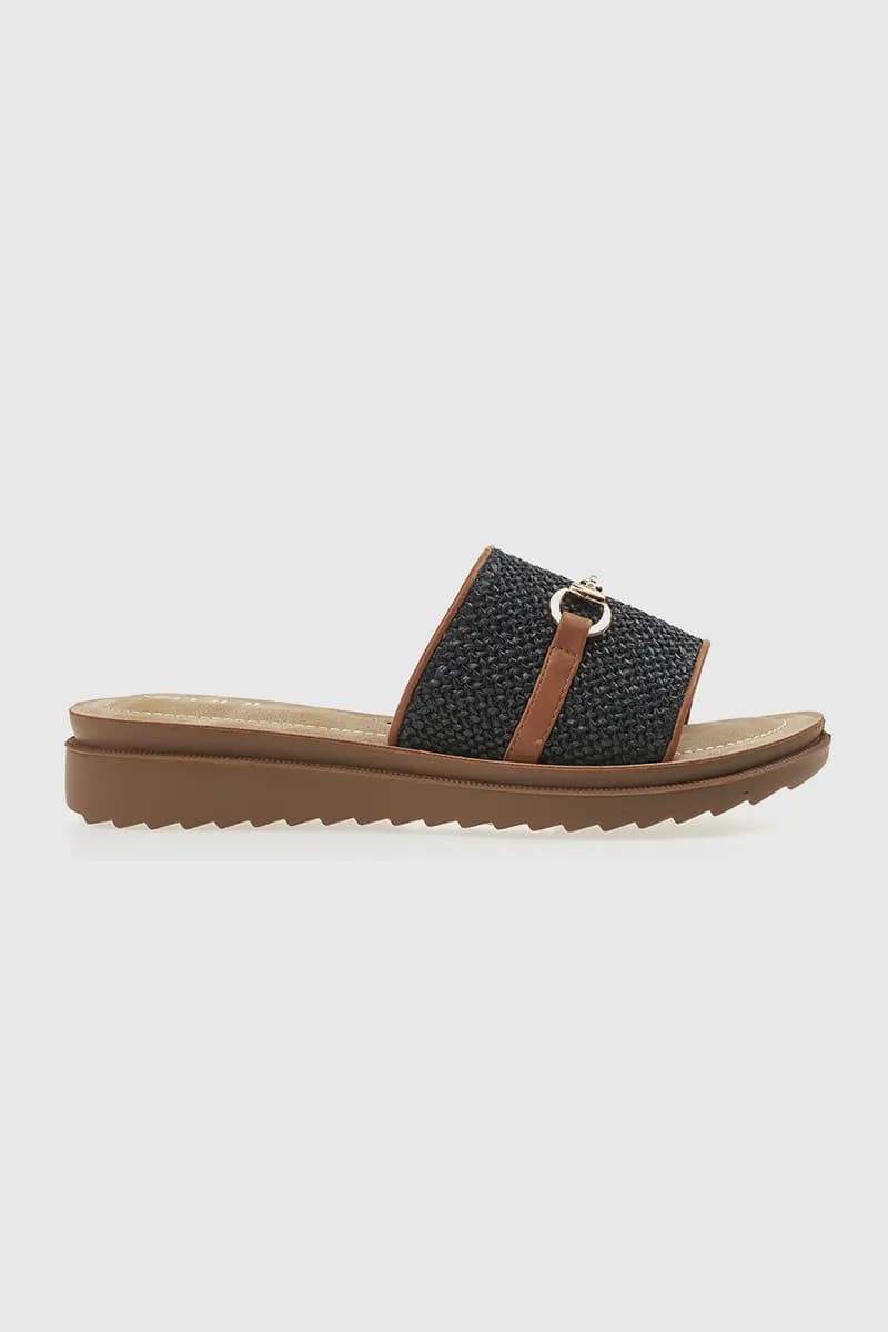 VERDE FASHION | Ciabatte flatform in ecopelle e rafia - 7