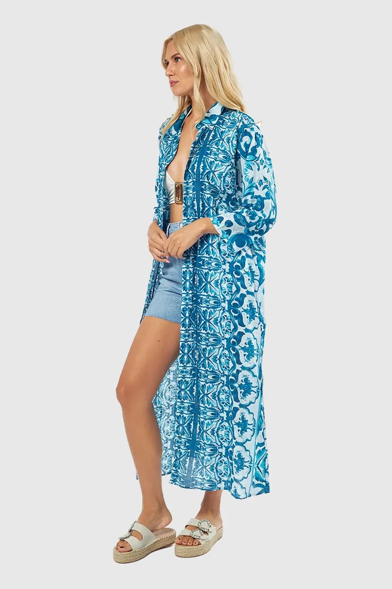 VERDE FASHION | Kaftano lungo fantasia - 3