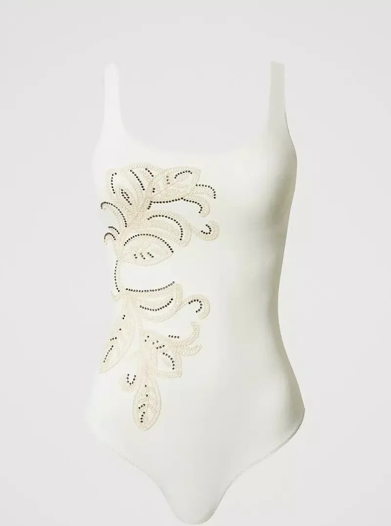 TWINSET | Costume intero con ferretto e ricamo - 8
